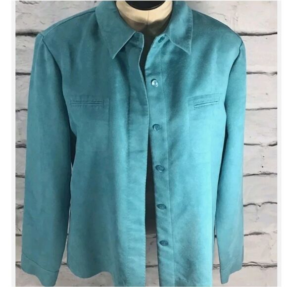 Chico’s Smooth Luxe Irin Jacket Reef Water Women’s Size 2 Auqua Blue Casual NWT. - Picture 1 of 11
